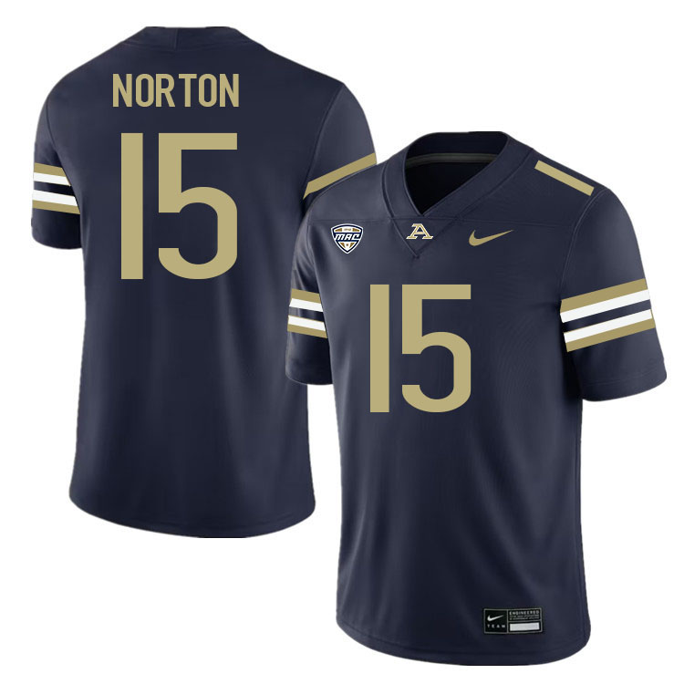 Adrian Norton Akron Zips Jersey,University Of Akron #15 Adrian Norton Jersey Youth-Navy